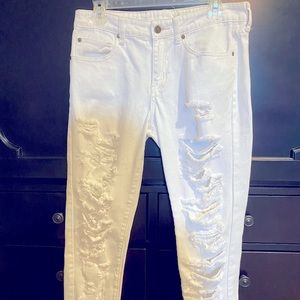 Pistola white distressed front denim jeans